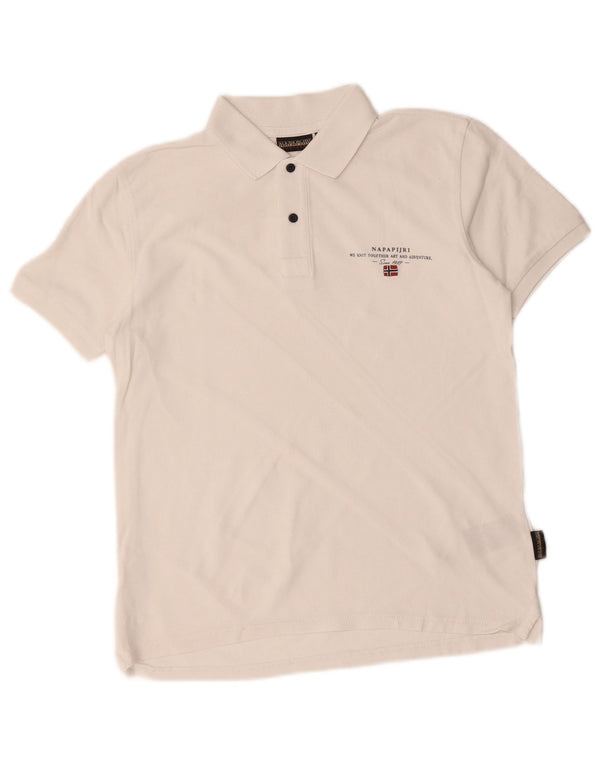 Napapijri Boys Polo Shirt 13-14 Years White Cotton