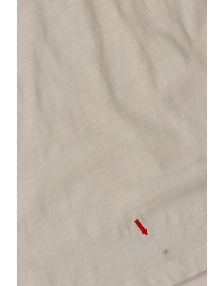 Desigual Womens Drop Neck Blouse Top UK 10 Small Blanc Viscose