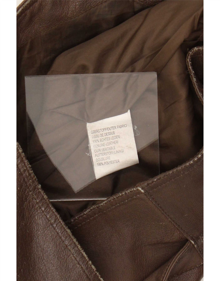 Gilet en cuir vintage pour homme marron moyen