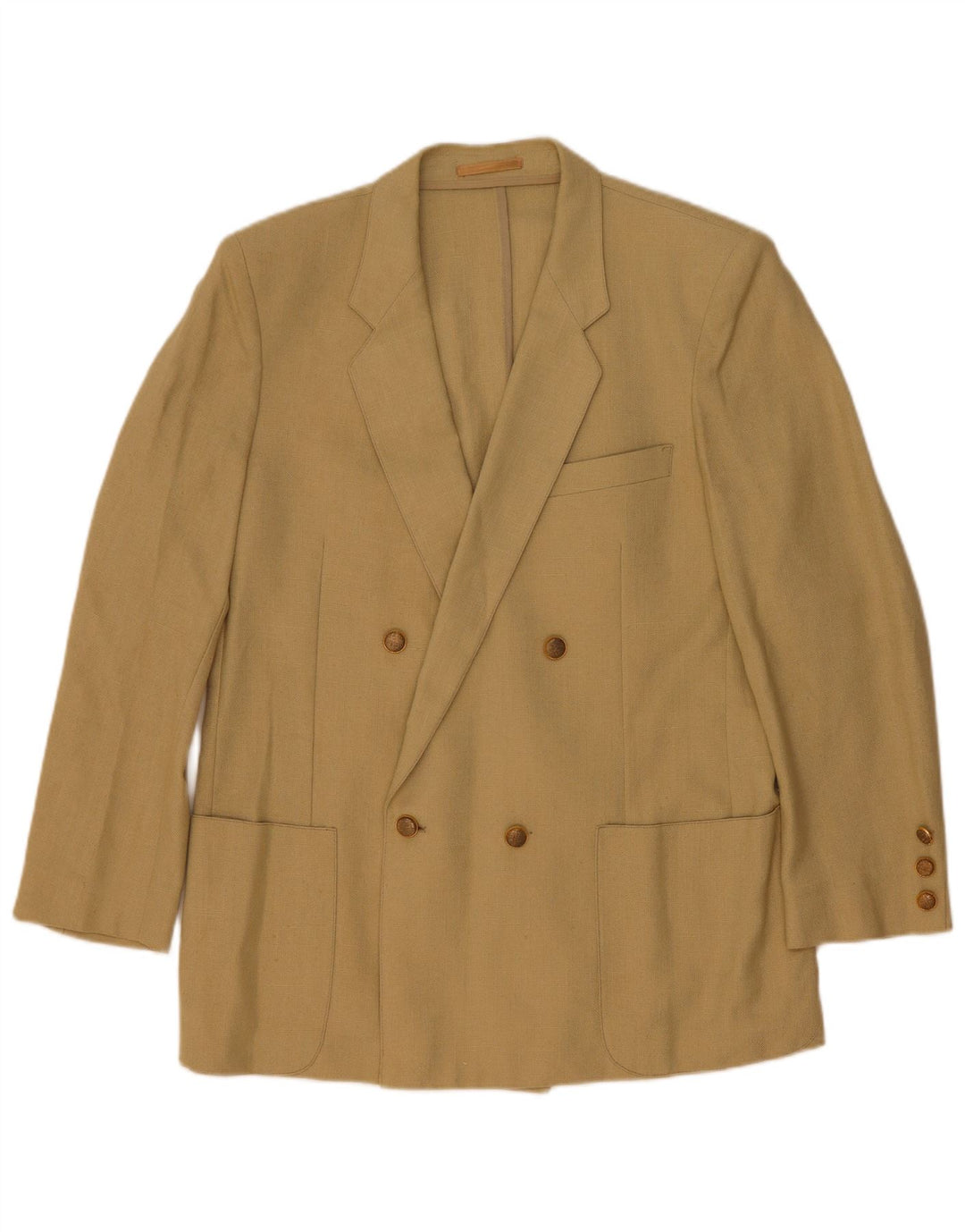 Veste Blazer Double Boutonnage Vintage Homme UK 44 2XL Beige