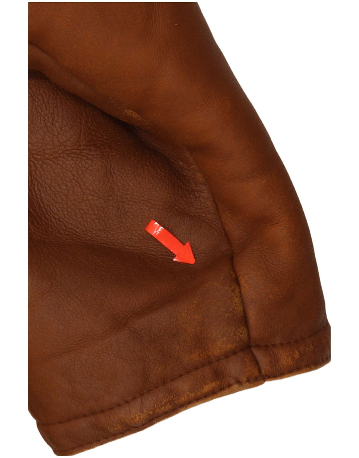 Veste Shearling Femme Vintage IT 50 Grand Shearling Brun