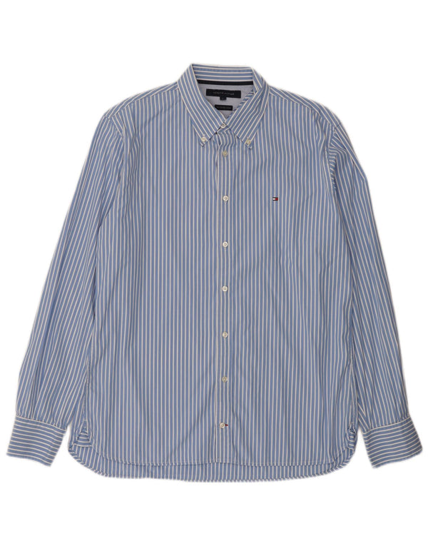 Tommy Hilfiger Chemise Homme Large Bleu Rayure Coton