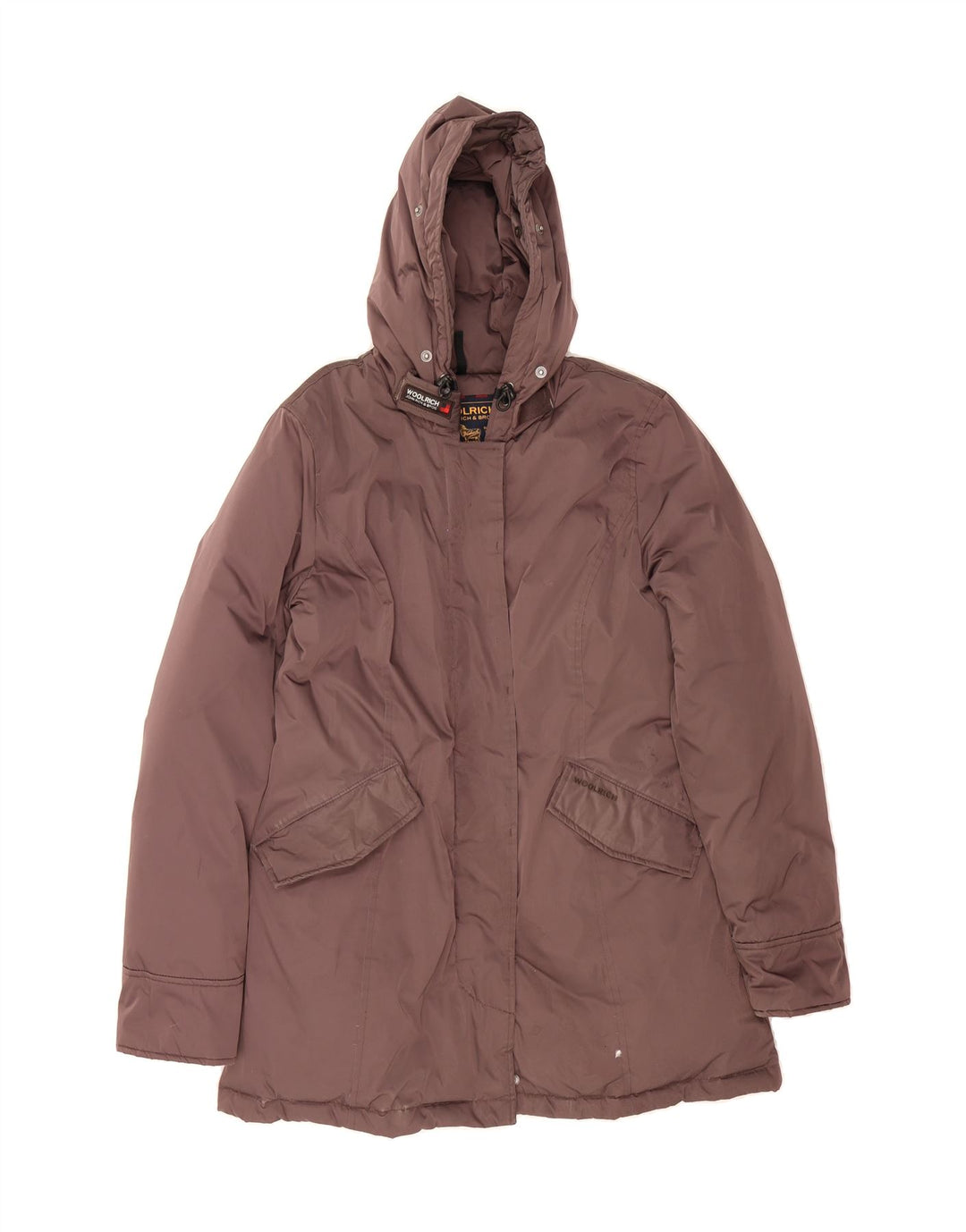 WOOLRICH Womens Hooded Windbreaker Jacket UK 16 Large Brown Vintage Woolrich and Second-Hand Woolrich from Messina Hembry 