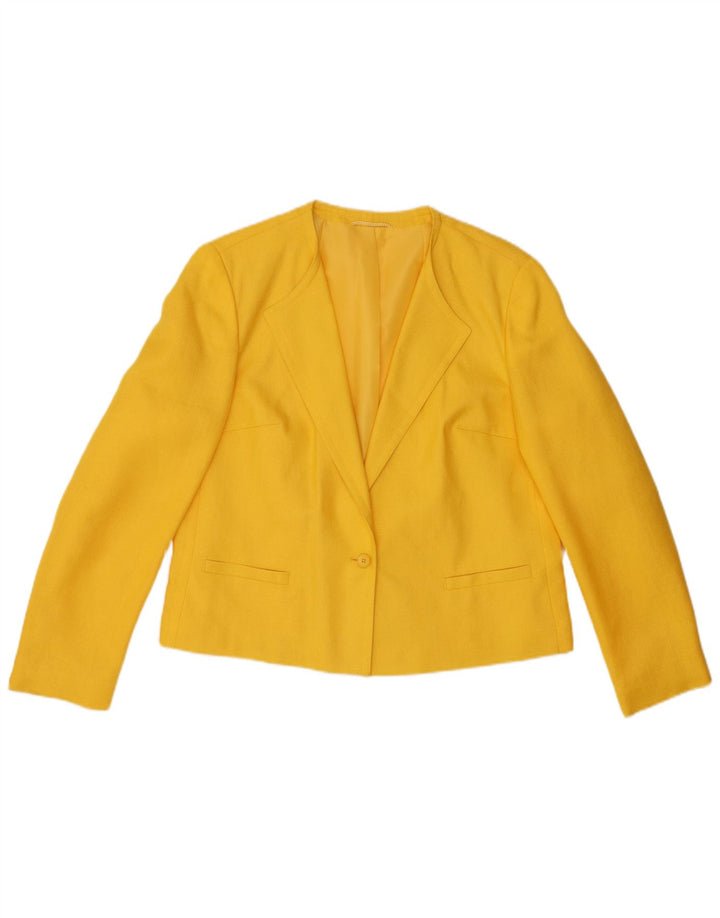 RAVENS Veste blazer courte à 1 bouton pour femme IT 42 Jaune moyen Polyester