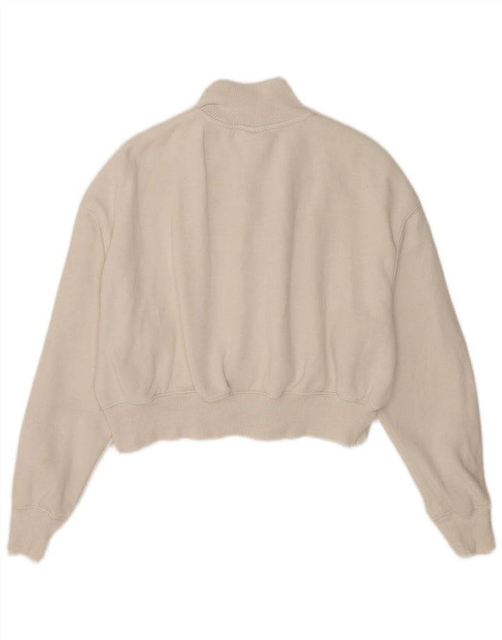 Nike Sweat-shirt surdimensionné à col zippé pour femme UK 10 Petit Blanc