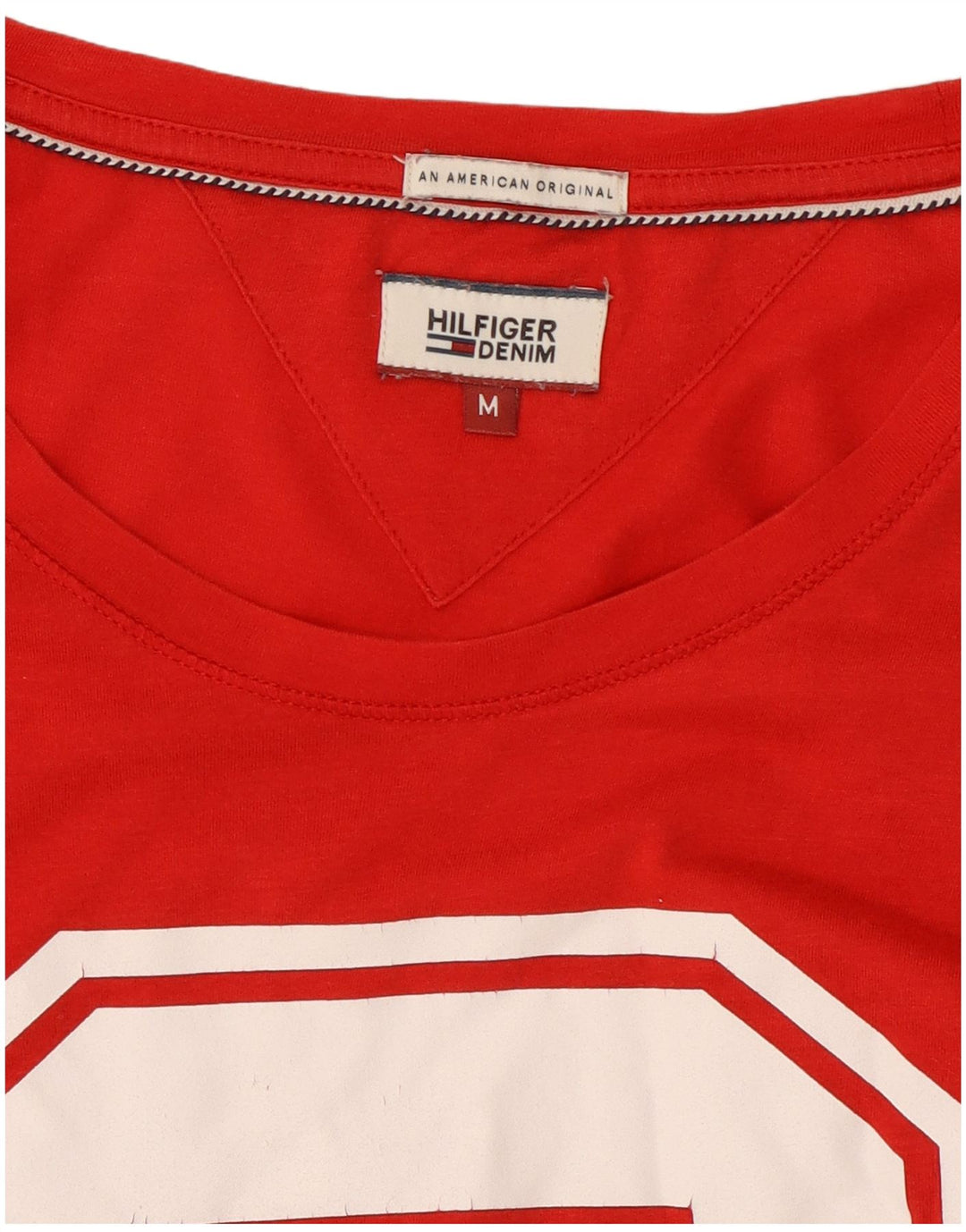 Tommy Hilfiger T-Shirt Graphique Homme Rouge Moyen Coton