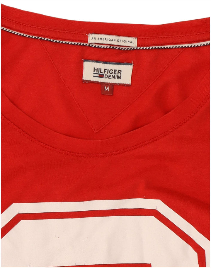 Tommy Hilfiger T-Shirt Graphique Homme Rouge Moyen Coton