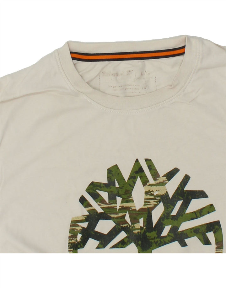TIMBERLAND T-Shirt Graphique Homme Large Blanc