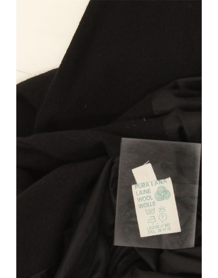 vintage Femme 1 Bouton Blazer Veste UK 14 Laine Noire Moyenne