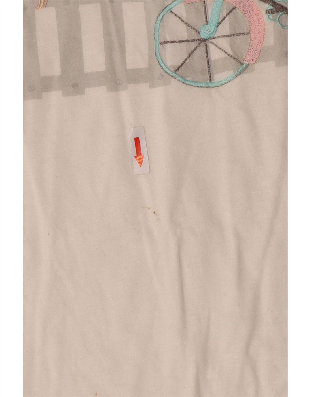 vintage Femme Graphique T-Shirt Top IT 44 Coton Blanc Moyen