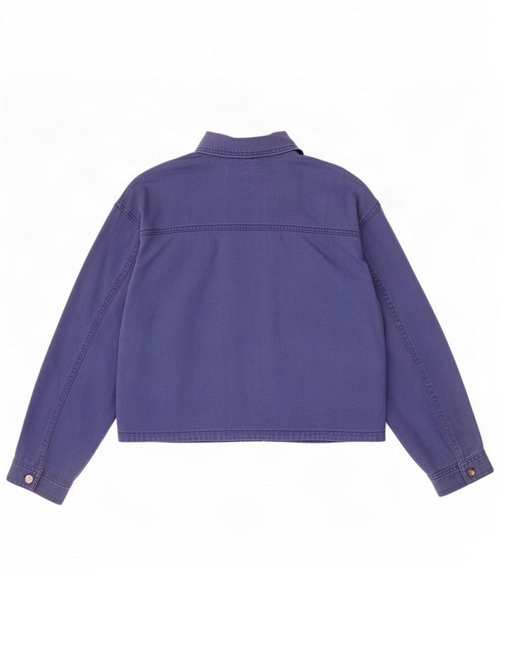 Zara Veste en jean surdimensionnée pour femme UK 6 XS Bleu