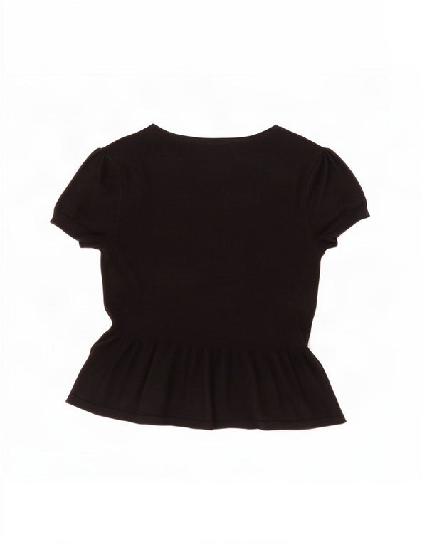 Marks & Spencer Chemisier à manches courtes pour femme UK 16 Large Noir Viscose