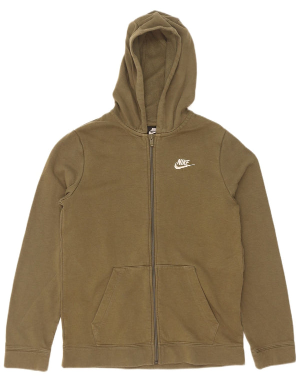 Nike Pull à capuche zippé pour garçon 13-14 ans XL Kaki Coton