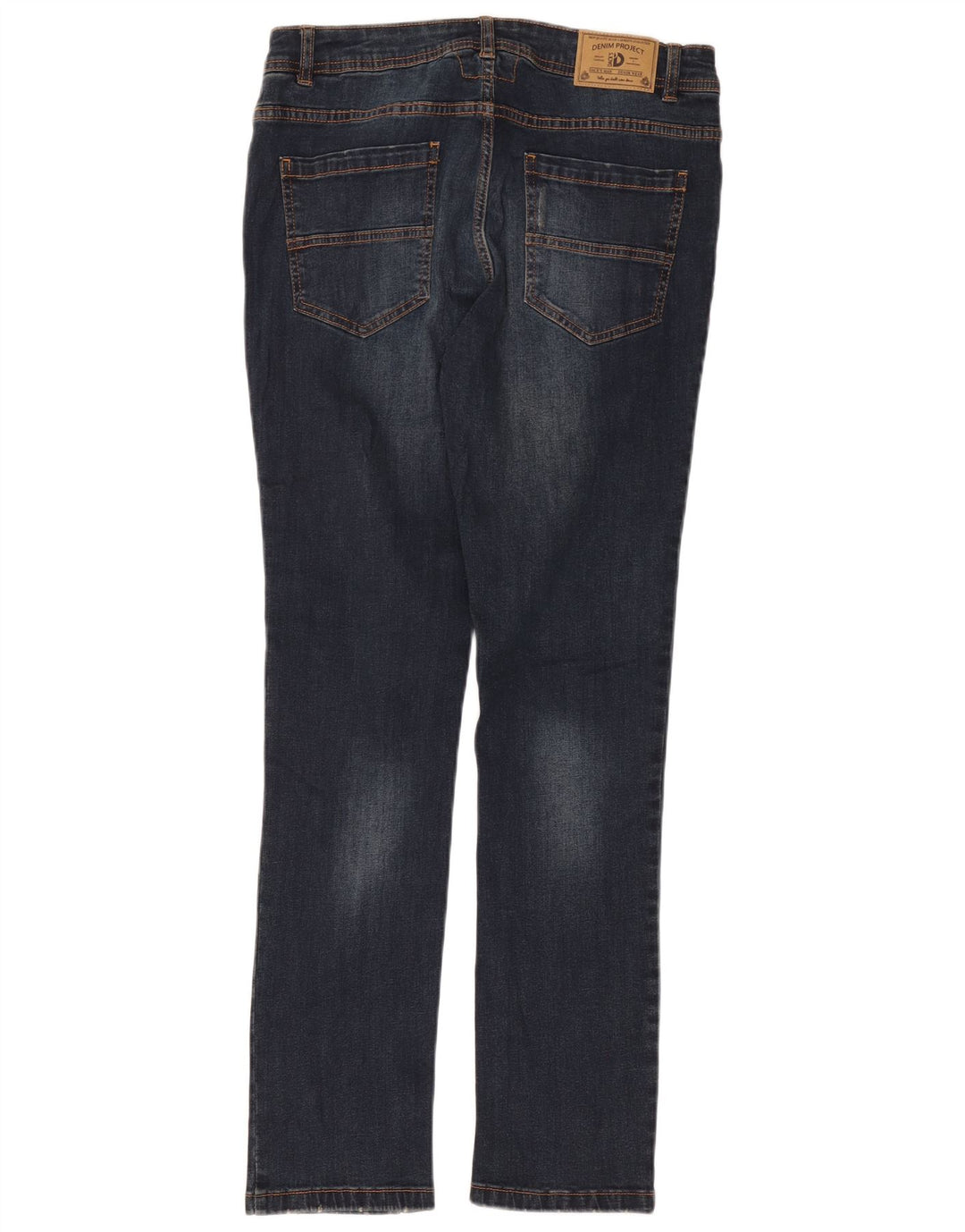 DACK'S Mens Distressed Slim Jeans IT 50 Large W34 L31 Navy Blue Cotton