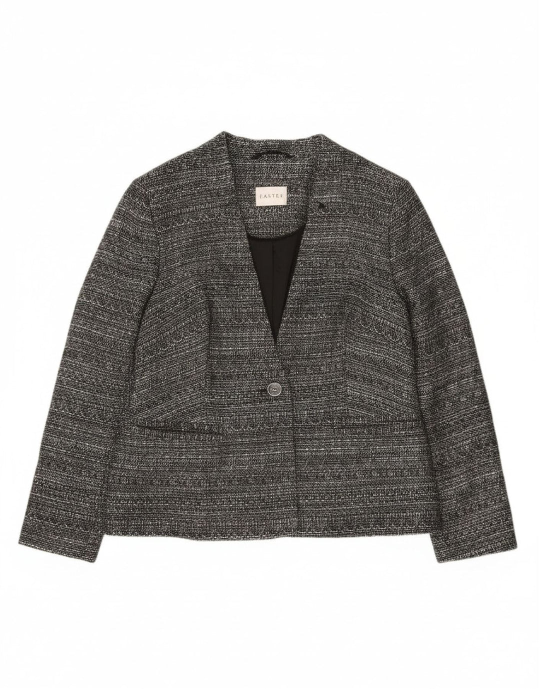 Eastex Veste Blazer 1 Bouton pour Femme UK 12 Polyester Moucheté Gris Moyen