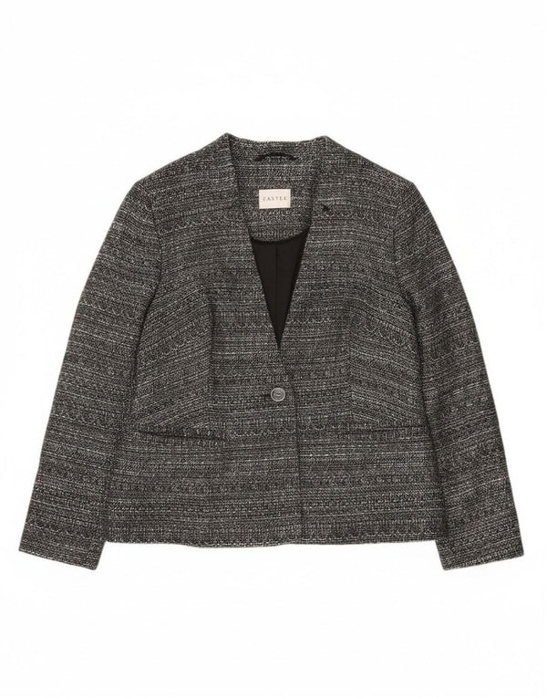 Eastex Veste Blazer 1 Bouton pour Femme UK 12 Polyester Moucheté Gris Moyen