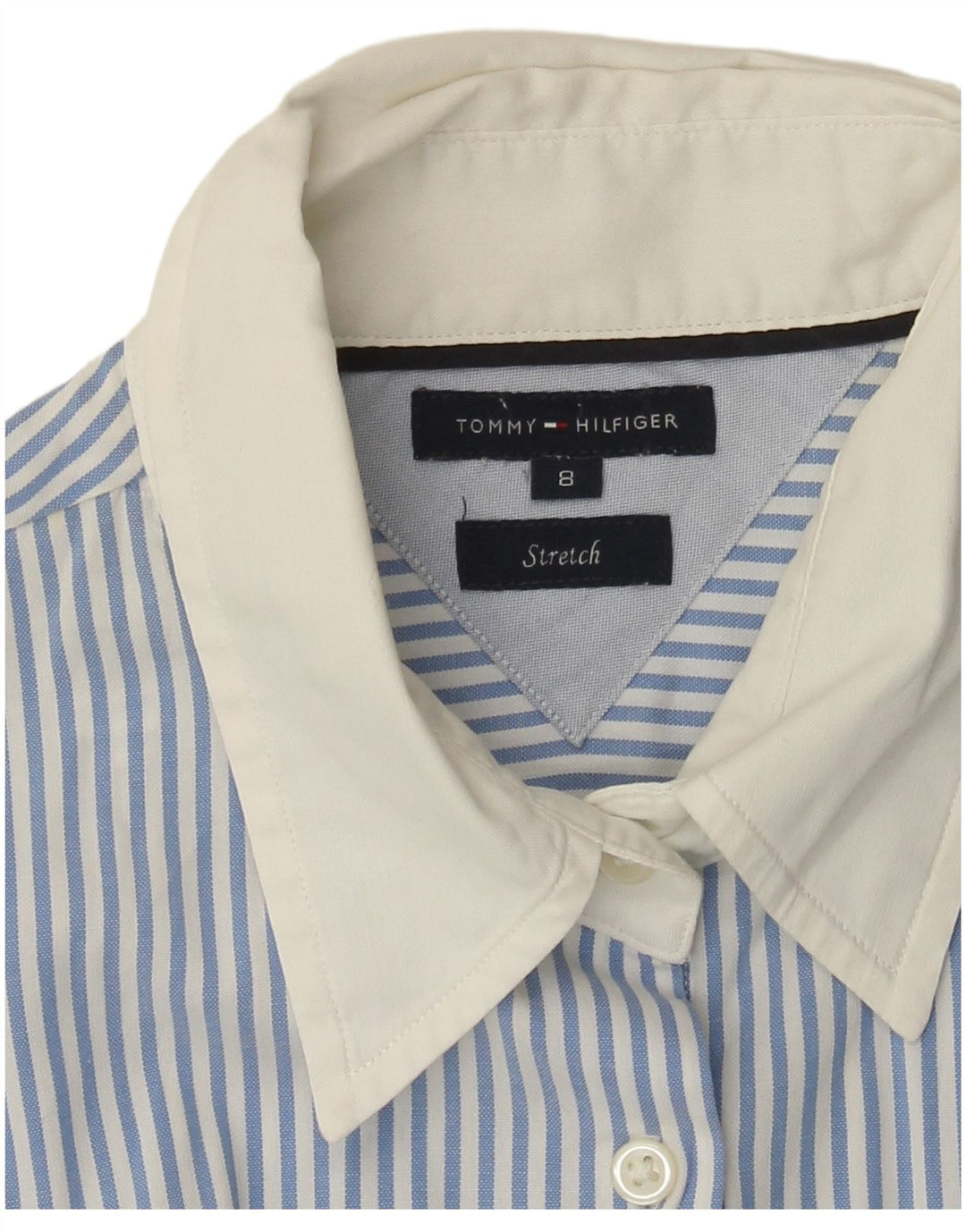 Tommy Hilfiger Chemise Femme US 8 Bleu Moyen Rayé
