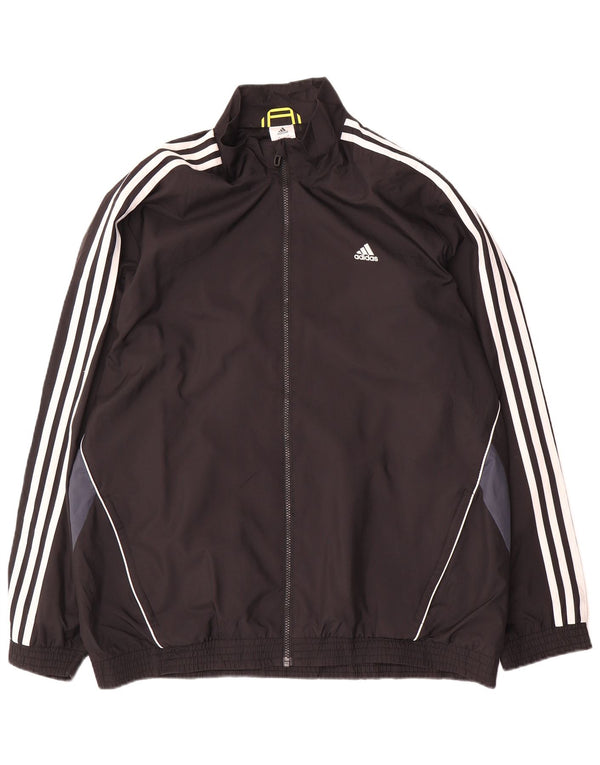 Adidas Veste de survêtement pour homme UK 46/48 XL Noir Colorblock Polyester