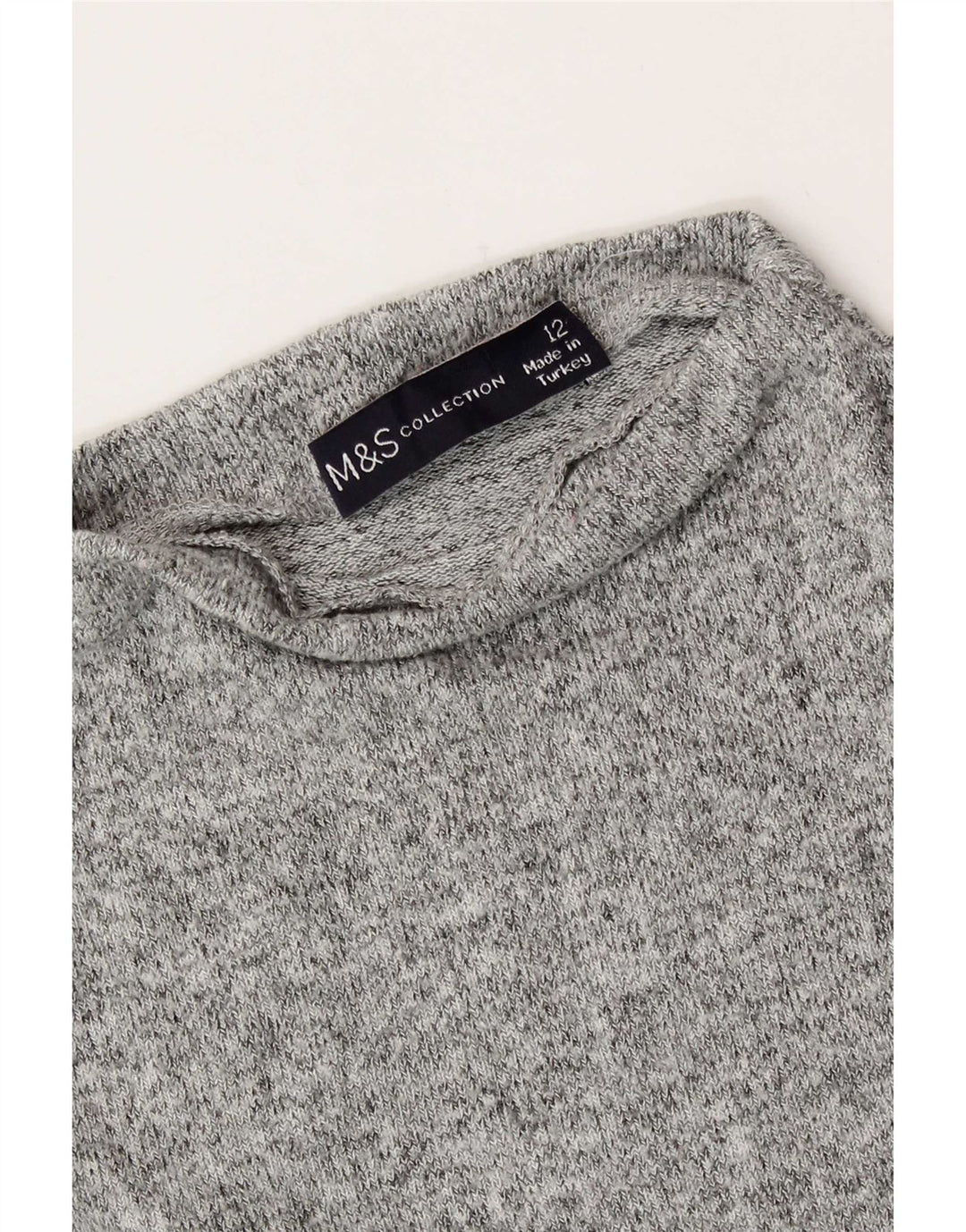 Marks & Spencer T-Shirt Femme UK 12 Gris Moyen Moucheté