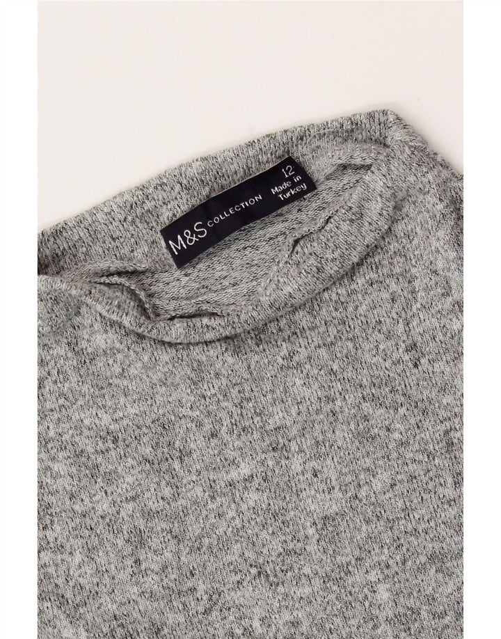 Marks & Spencer T-Shirt Femme UK 12 Gris Moyen Moucheté