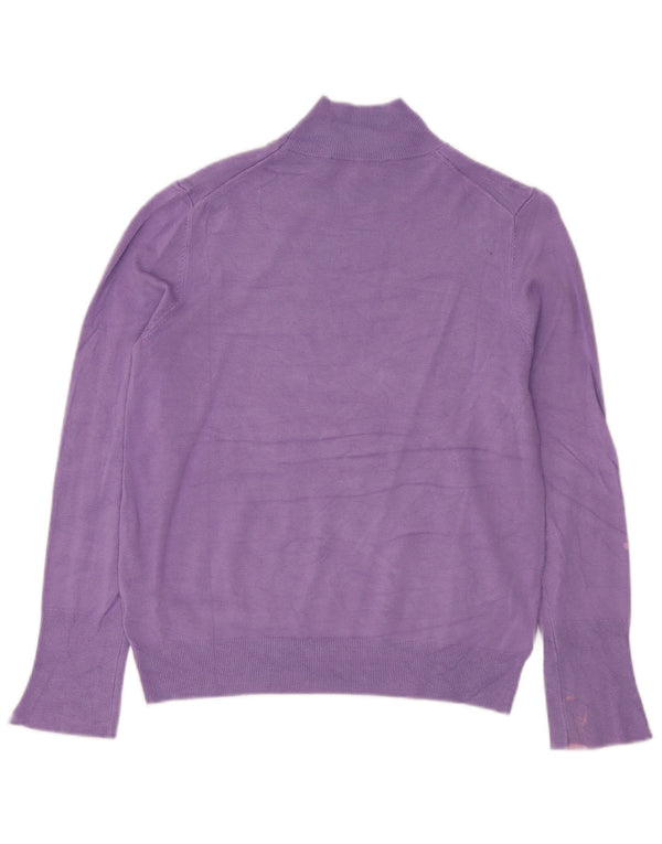 Zara Pull col roulé pour femme UK 14 Large Violet Viscose