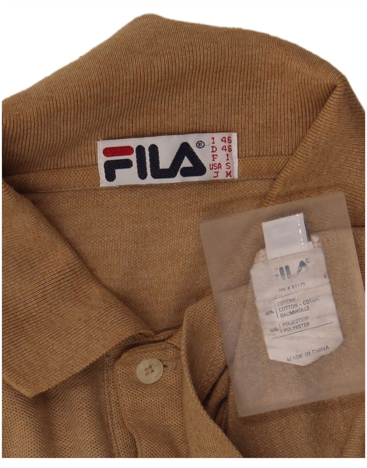 Fila Polo à manches longues homme IT 46 petit coton beige