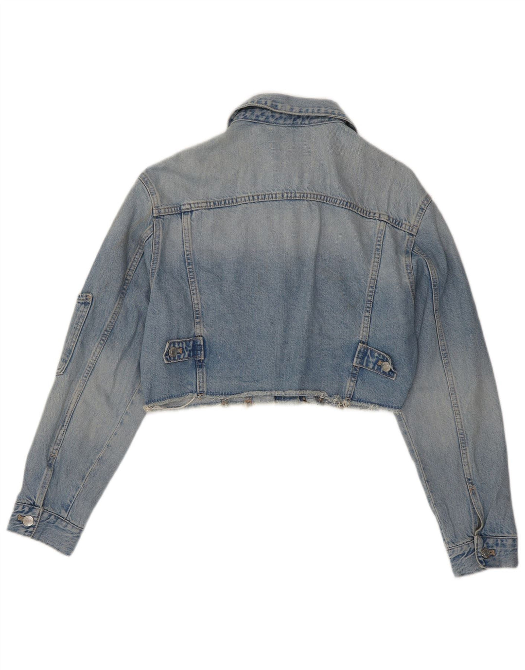 ZARA Veste en jean surdimensionnée pour femme UK 10 Petit coton bleu