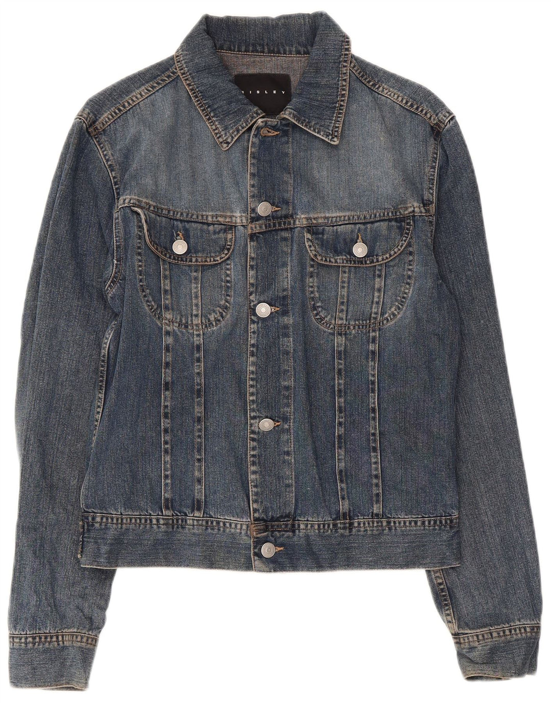 SISLEY Veste en Jean Femme UK 10 Petit Bleu Coton