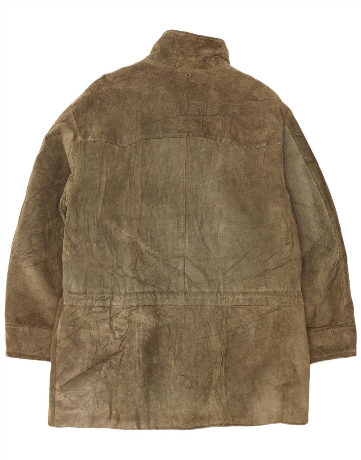 vintage Femme Daim Duffle Coat UK 42 XL Kaki