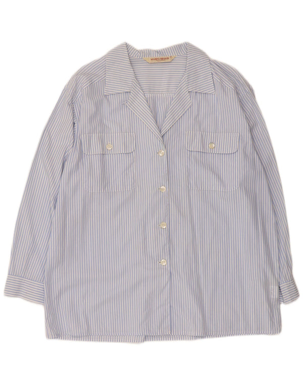 Marina Rinaldi Chemise ample pour femme Taille 21 Coton rayé bleu moyen