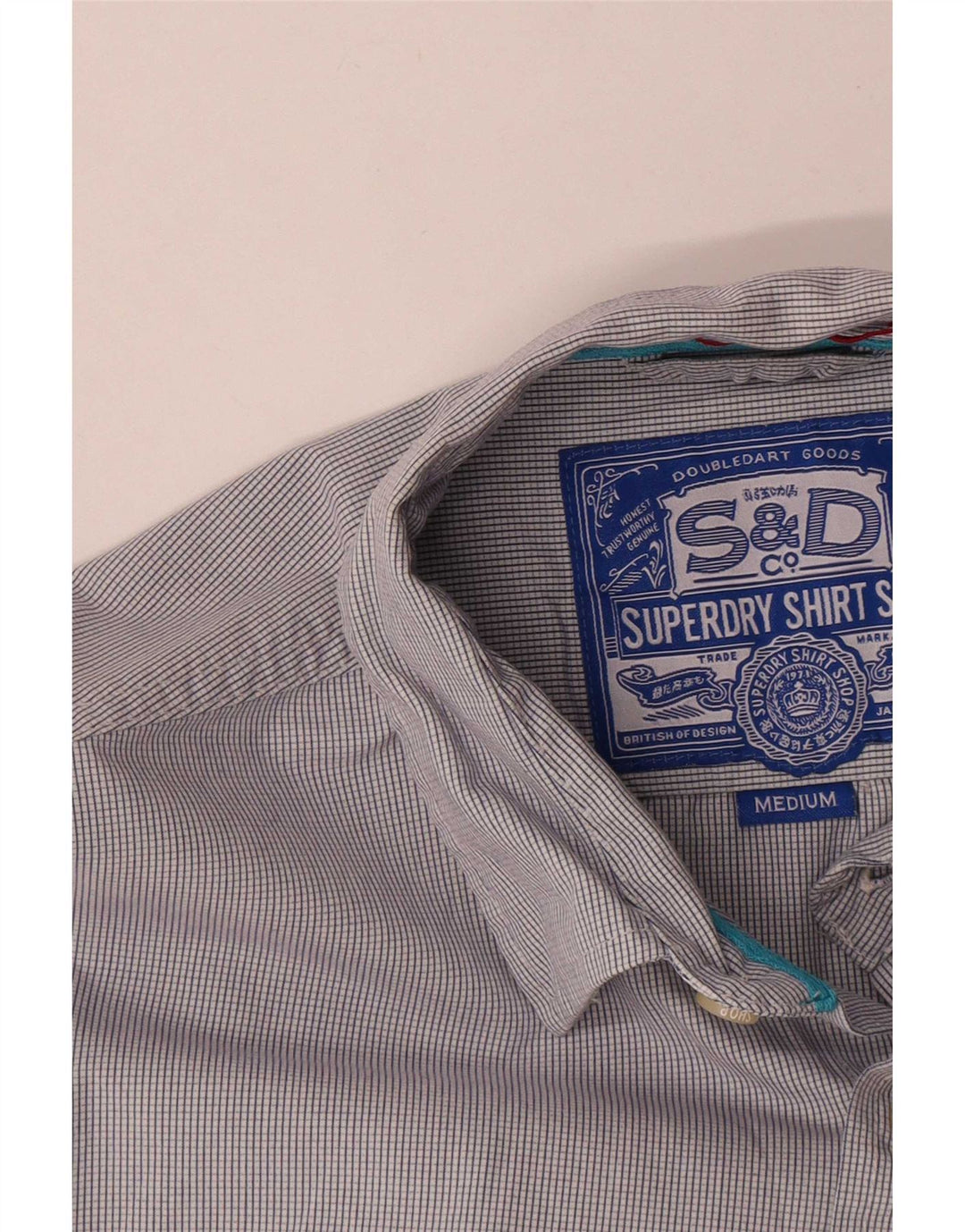 Superdry Chemise Homme Gris Moyen Vichy Coton