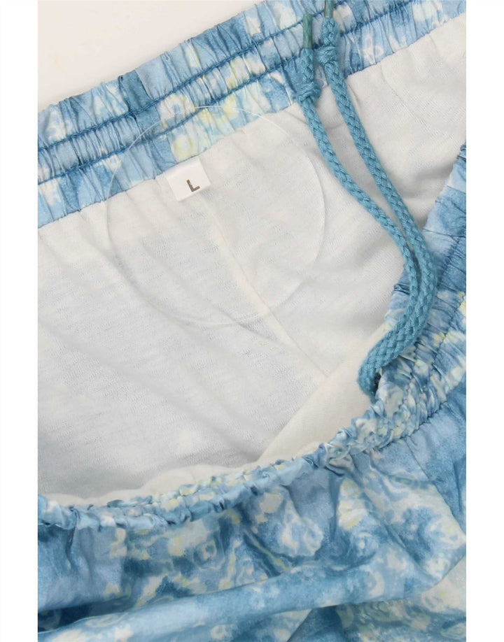 vintage Mens Full Survêtement Grand Bleu Géométrique Nylon