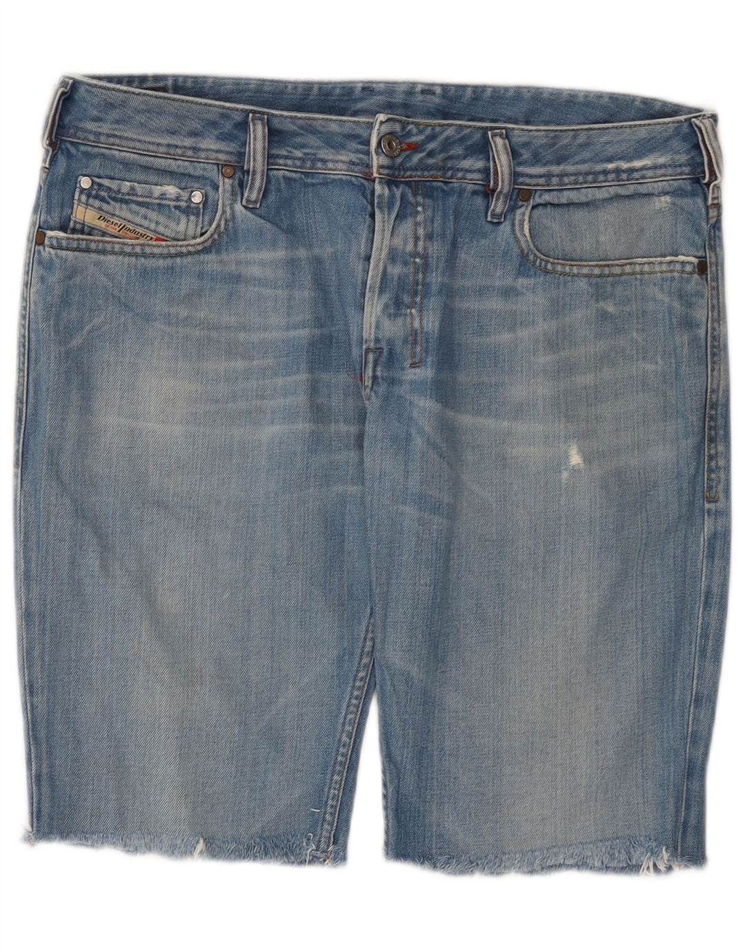 Diesel Short en jean vieilli W34 pour homme en coton bleu moyen
