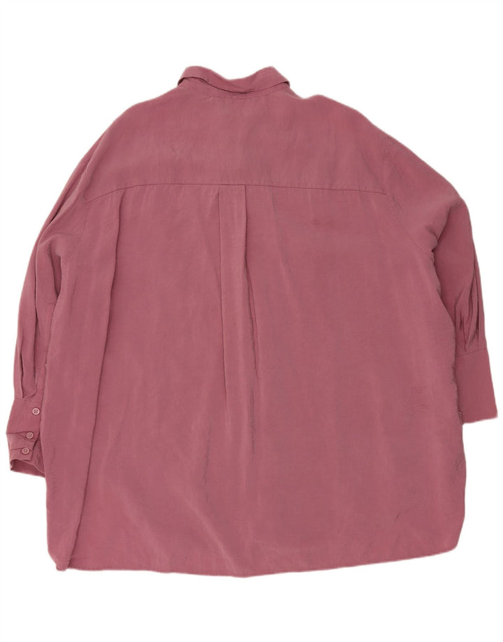 Zara Chemisier long surdimensionné pour femme UK 14, rose moyen, modal