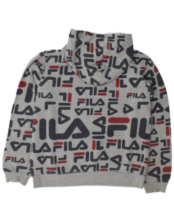 Fila Pull à capuche graphique pour garçon 15-16 ans 2XL Gris Coton