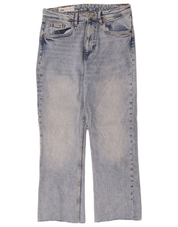 Zara Jean court pour femme EU 38 Small W28 L24 Bleu Coton