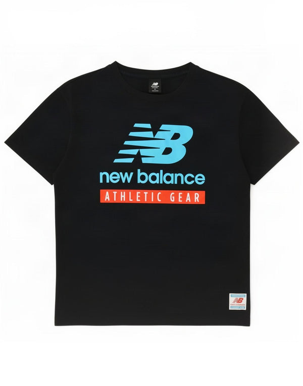 T-shirt graphique New Balance pour hommes en coton noir moyen