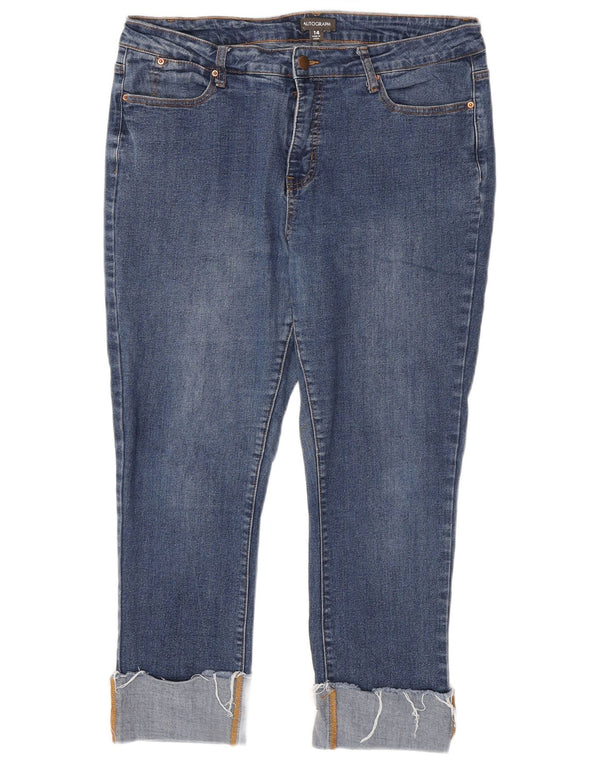 Marks & Spencer Jean court autographe pour femme UK 14 Large W34 L24 Bleu