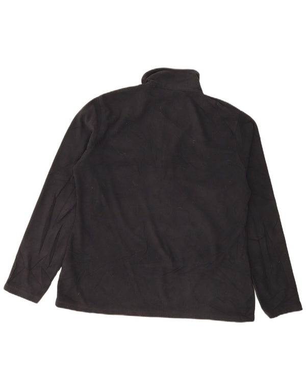 Warehouse Pull polaire à col zippé pour femme UK 16 Large Noir Polyester