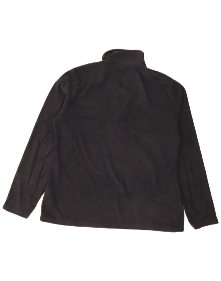Warehouse Pull polaire à col zippé pour femme UK 16 Large Noir Polyester