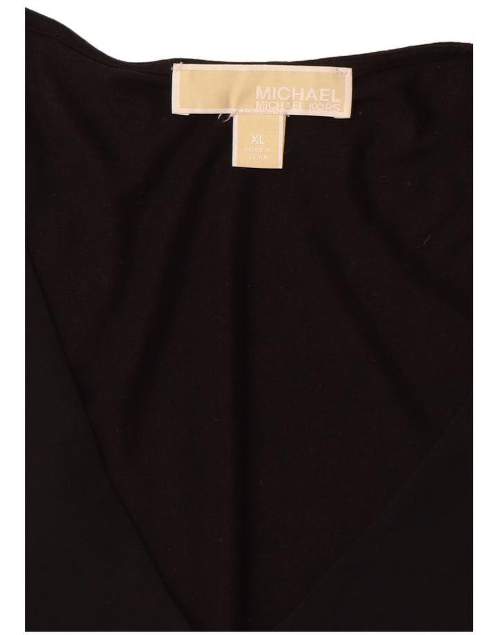 MICHAEL KORS Haut Femme Manches 3/4 UK 18 XL Noir Synthétique