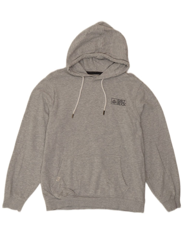 Saltrock Pull à capuche pour femme UK 12 Gris moyen en coton moucheté