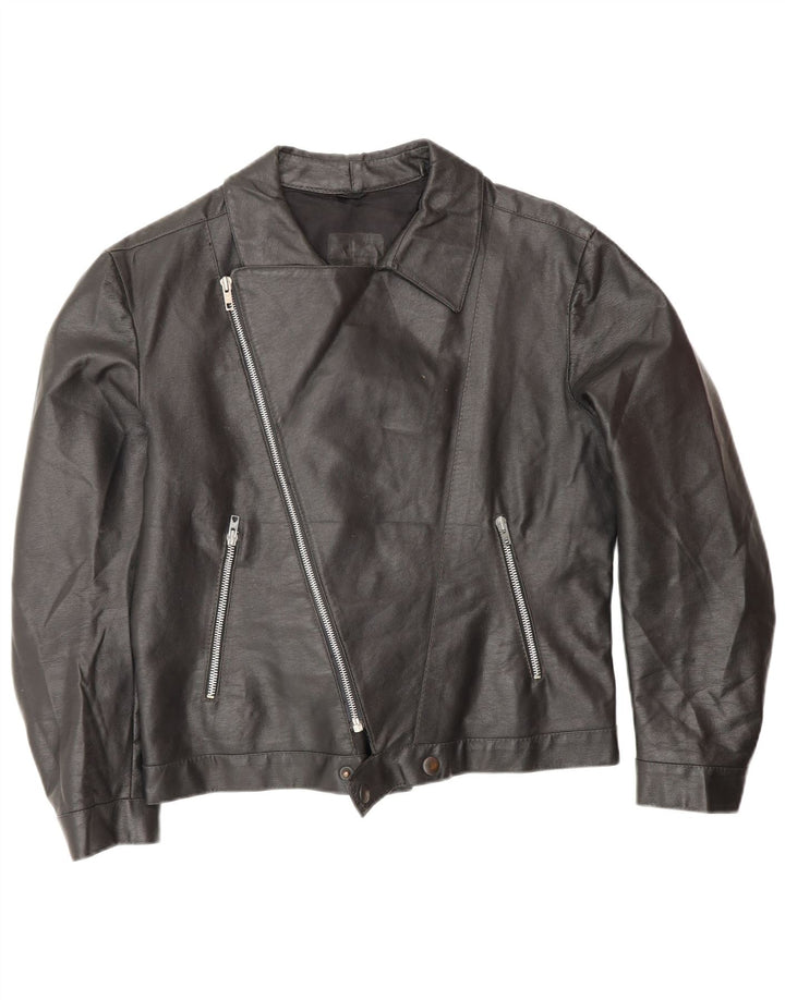 Veste motard en cuir homme vintage UK 38 Noir Moyen
