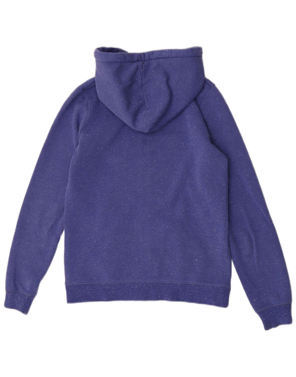 Animal Pull à capuche zippé pour femme UK 8 Petit coton moucheté bleu