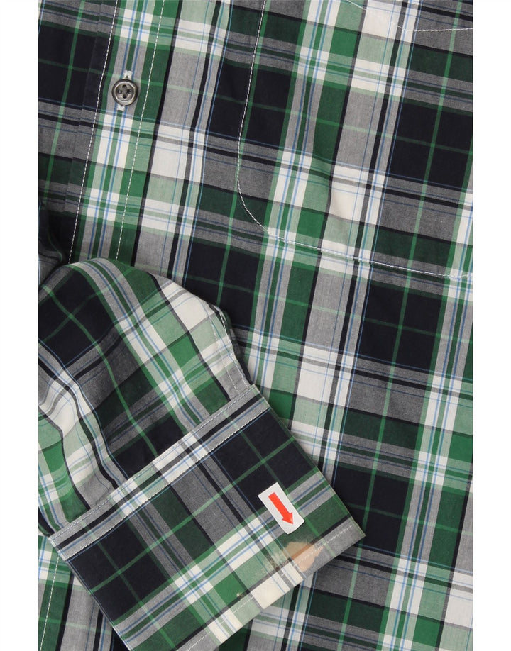 TOMMY HILFIGER Mens Shirt Medium Green Check Cotton Vintage Tommy Hilfiger and Second-Hand Tommy Hilfiger from Messina Hembry 