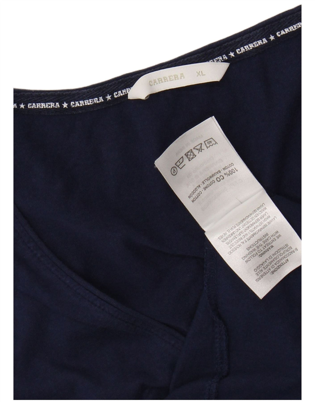 CARRERA T-Shirt Graphique Femme UK 18 XL Bleu Marine Coton
