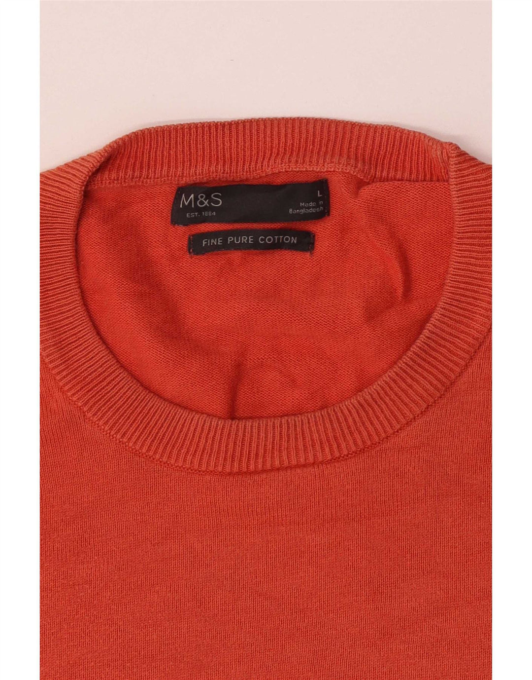 Marks & Spencer Pull à col rond pour homme Orange Taille L