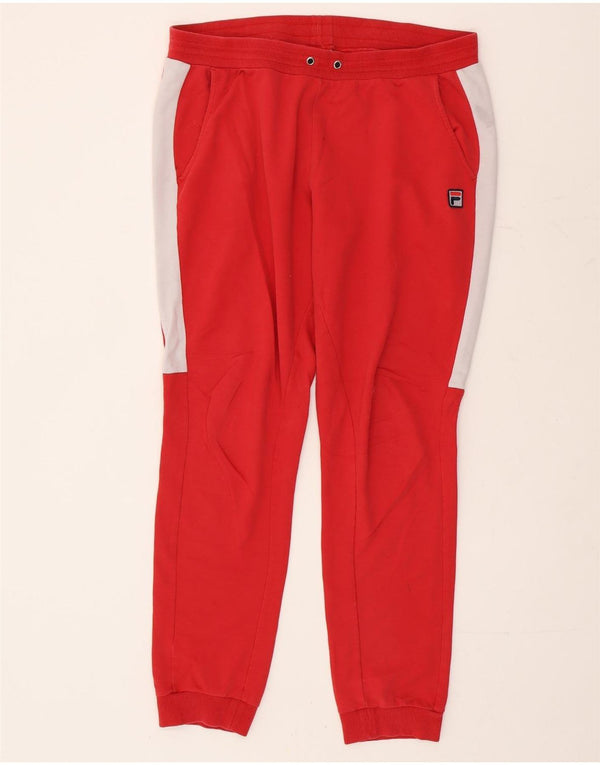 Fila Homme Pantalon De Survêtement Joggers XL Rouge Colourblock Coton