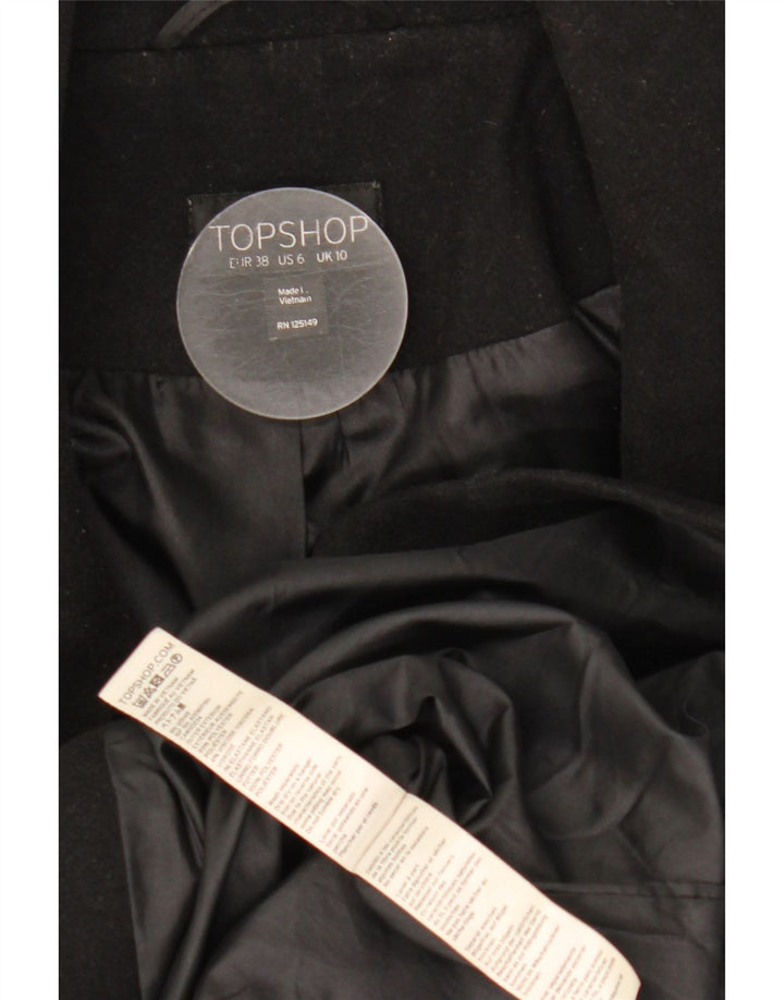 Topshop Manteau ouvert pour femme UK 10 Small Noir Polyester