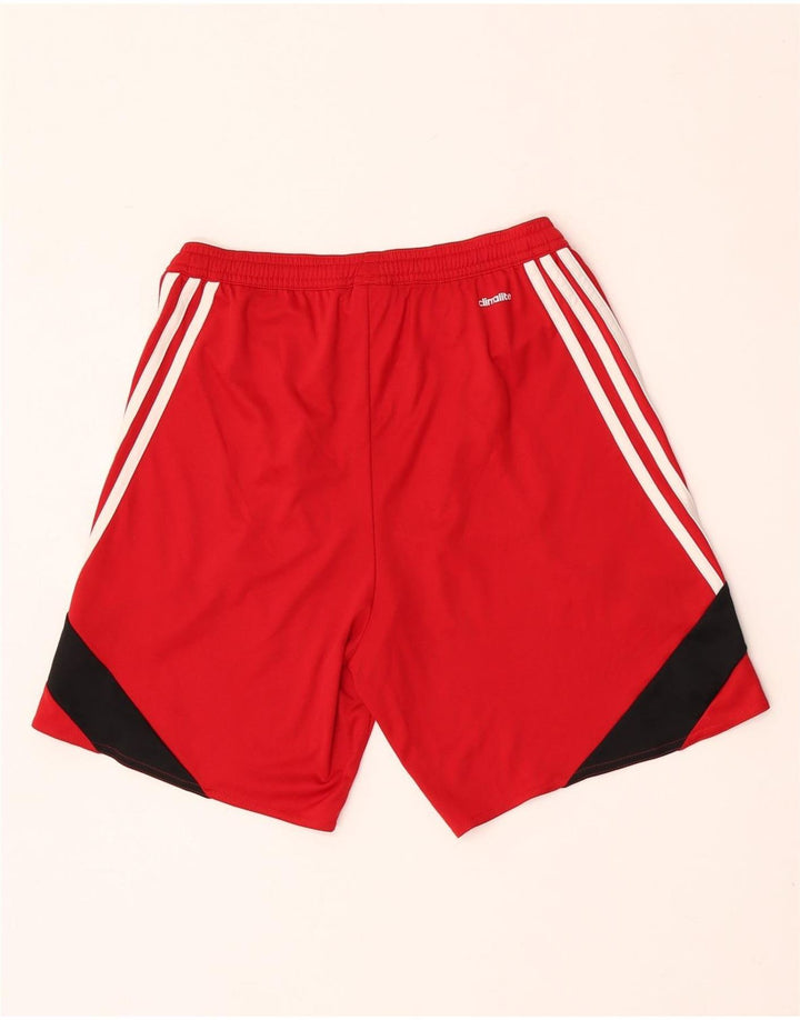 ADIDAS Short de sport Climalite pour hommes, petit, rouge, polyester color block